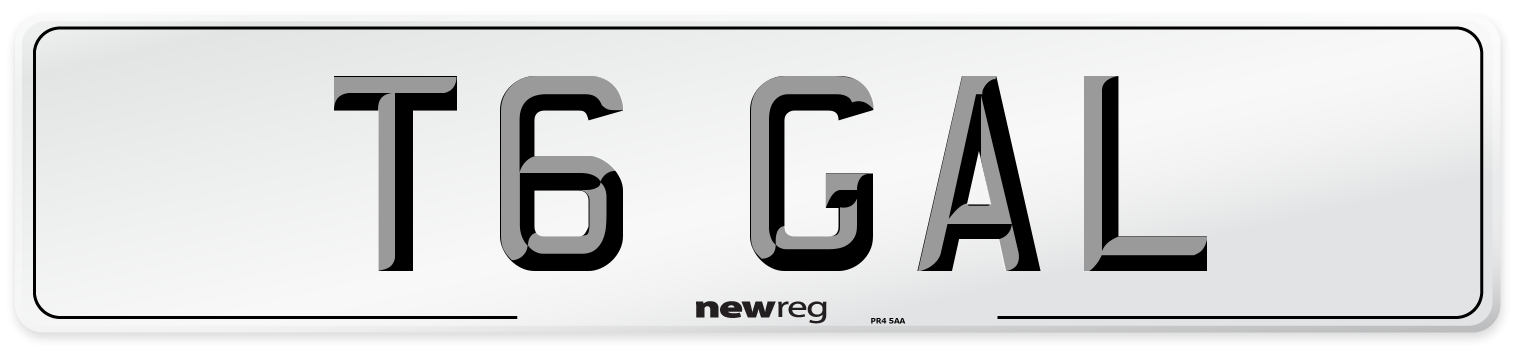 T6 GAL Number Plate from New Reg